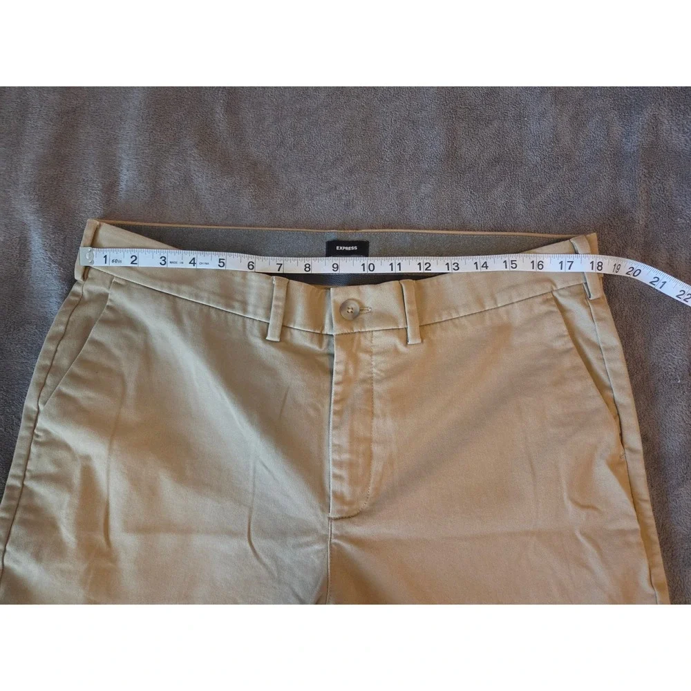 Express Men's Chino Pants Khaki Stretch Cotton 36x32